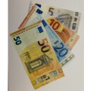 Pyromoney (magic money), €5/10/20/50 notes